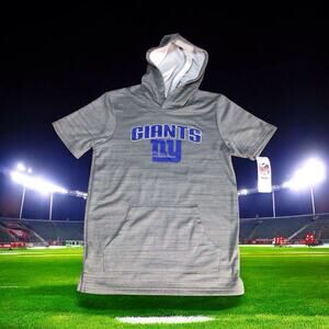 NFL New York Giants Youth Boys Short Sleeve Hooded Sweatshirt Size L 12/14 NWT